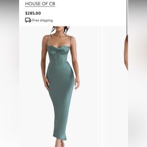 House of CB dress for prom or a night out, emerald green